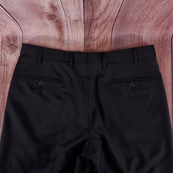*READ DESC* NWT Zanella Mens Size 34 Devon Black 100% Wool Pants Made in Italy - Picture 8 of 13